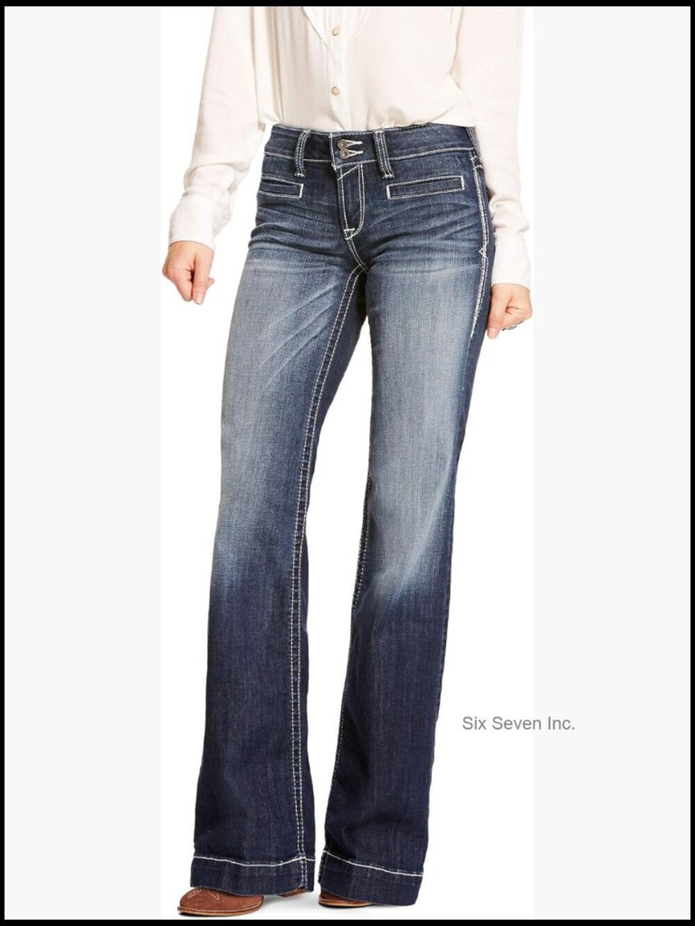Mid Rise Wide Leg Trouser Jeans